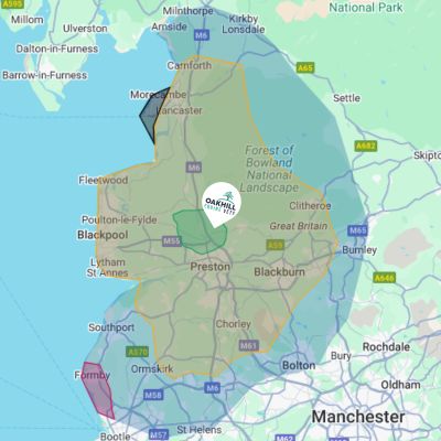 Map of equine areas covered